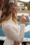 Robe de mariée dentelle courte civil tendance rétro bohème Maxine