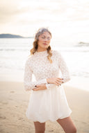 Robe de mariée dentelle courte civil tendance rétro bohème Maxine