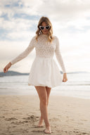 Robe de mariée dentelle courte civil tendance rétro bohème Maxine