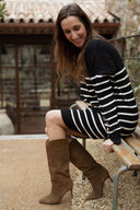 Robe pull hiver femme marinière chaud et ample Parys