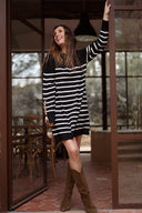 Robe pull hiver femme marinière chaud et ample Parys