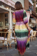 Robe longue femme décolleté V automne tendance ethnique Tilbane