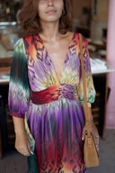 Robe longue femme décolleté V automne tendance ethnique Tilbane