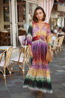 Robe longue femme décolleté V automne tendance ethnique Tilbane