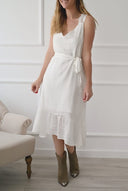 Robe bohème blanche femme été brettelles dentelle