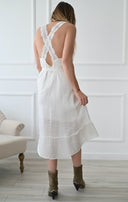 Robe bohème blanche femme été brettelles dentelle