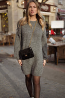 Robe pull hiver chaud et doux femme gris oversize Victoire