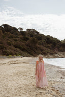 Robe longue femme été Yseult dos nu orange vert rose bohème ethnique