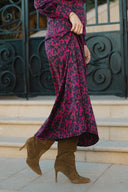 Robe longue Candice fushia décolleté profond soirée élégante création