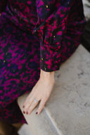 Robe longue Candice fushia décolleté profond soirée élégante création