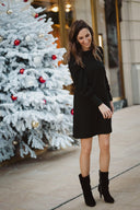 Robe courte dos nu noir fêtes de noel