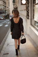 Robe courte dos nu noir fêtes de noel