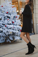 Robe courte dos nu noir fêtes de noel