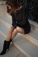 Robe courte dos nu noir fêtes de noel