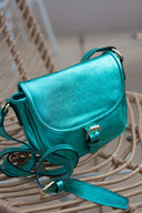 sac en cuir vert paillettes Milo