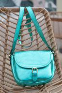 sac en cuir vert paillettes Milo