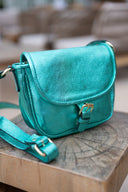 sac en cuir vert paillettes Milo