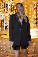 Short à sequins noirs femme hiver paillettes Charly