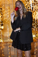 Short à sequins noirs femme hiver paillettes Charly