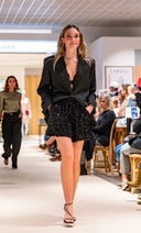 Short à sequins noirs femme hiver paillettes Charly