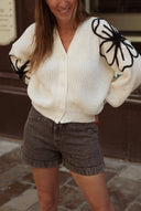 Short en jean gris taille haute femme Farrel