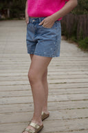 Short en jean avec noeuds brodés été femme Lopy