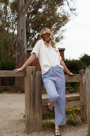 Tee-shirt blanc oversize femme James coeur rouge au dos