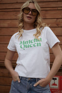 Tee-shirt manches courtes femme blanc été Matcha Queen