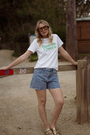 Tee-shirt manches courtes femme blanc été Matcha Queen