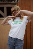 Tee-shirt manches courtes femme blanc été Matcha Queen