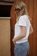 Tee-shirt manches courtes femme blanc été Matcha Queen