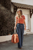 Tee shirt manches courtes femme brique Lazare