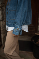 Veste en jean femme courte bleu tendance Charlie