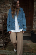 Veste en jean femme courte bleu tendance Charlie