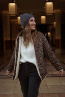 Veste polaire femme réversible velours léopard Daria