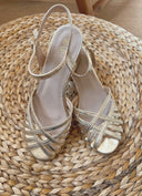 Sandales à talon femme dorées Sateen
