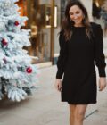 Robe courte dos nu noir fêtes de noel