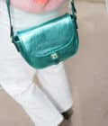 sac en cuir vert paillettes Milo
