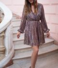 Robe courte femme sequins paillettes Noel cache coeur Louison