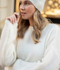 Pull blanc cassé doux femme chaud ample Vadim