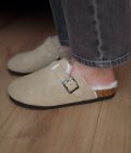 Mules femme beige fourrées Pippa