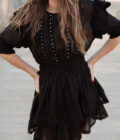 Robe courte noir évasée femme été cérémonie Bella