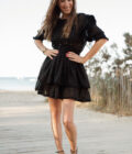Robe courte noir évasée femme été cérémonie Bella
