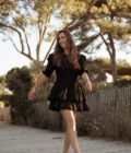 Robe courte noir évasée femme été cérémonie Bella