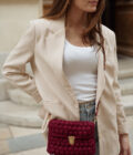 Petit sac rectangulaire bordeaux en coton Darcy