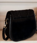 Sac à main femme fabriqué en Italie daim noir Jonas