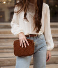 Blouse bohème hiver femme beige fluide brodée Adèle
