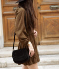 Robe courte femme hiver fluide marron Jude