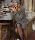 Robe pull hiver chaud et doux femme gris oversize Victoire