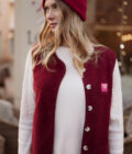 Gilet sans manches vintage polaire bordeaux hiver femme Ambroise American